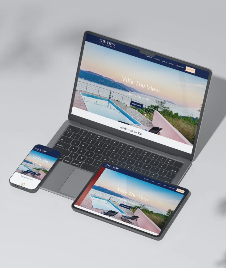 Web stranica za luksuznu villu s kalendarom i višejezničnošću